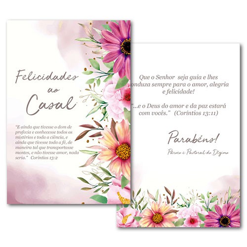 Cartão Aniversário de Casamento Catolico Pastoral do Dizimo CAC42