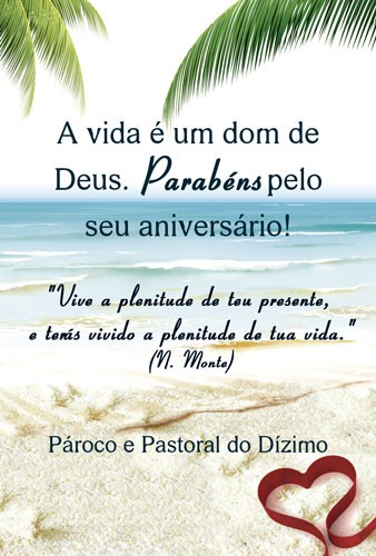 Cartão de Aniversário para Dizimistas Modelo CAZ101 