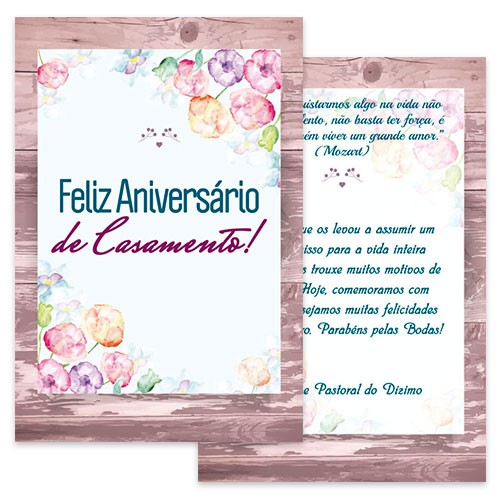 Cartão Aniversário de Casamento Catolico Pastoral do Dizimo CAC35