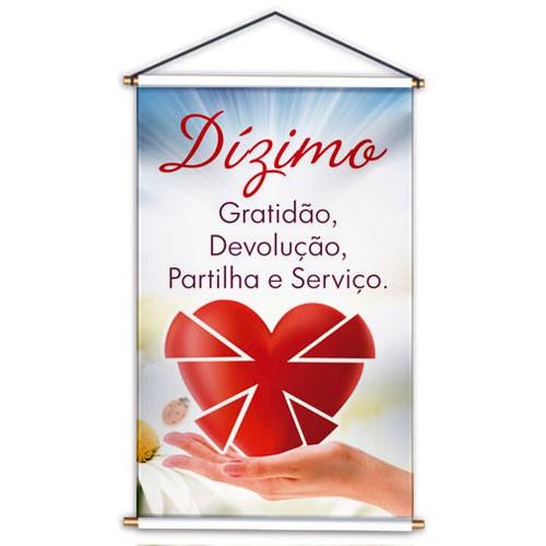 Banner do Dízimo: Gratidao, Davolução Partilha e Serviço BN20