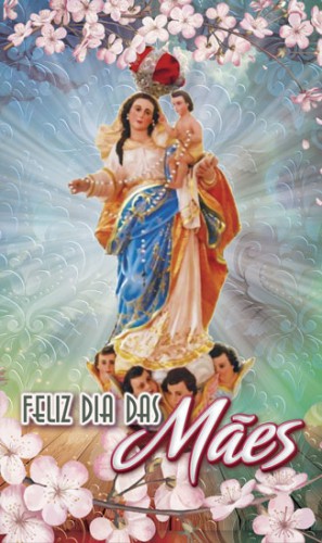 Cartão Dia das Mães Modelo CDM2204 Personalizado com a Imagem da Padroeira da sua Igreja!