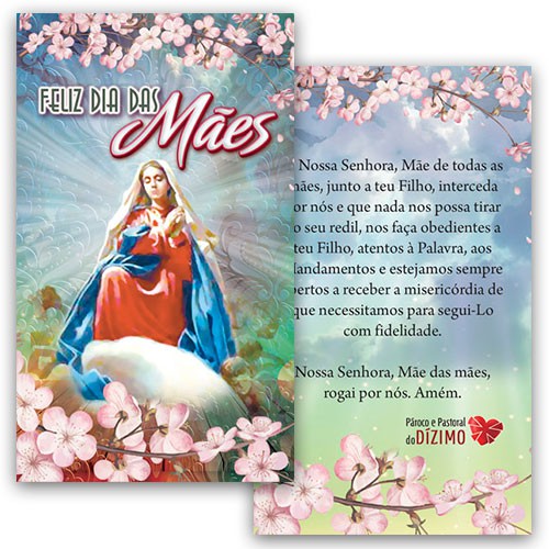 Cartão Dia das Mães Modelo CDM2204 Personalizado com a Imagem da Padroeira da sua Igreja!