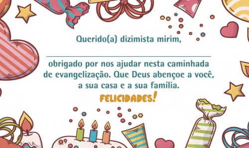 Cartão de Aniversário Dizimista Mirim CAM2203