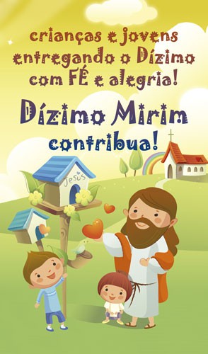 BN10 Banner Crianças e Jovens entregando o Dízimo com Fé e Alegria