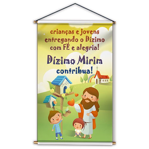 BN10 Banner Crianças e Jovens entregando o Dízimo com Fé e Alegria