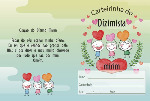 Carteirinha do Dizimo Mirim Modelo CAR1808