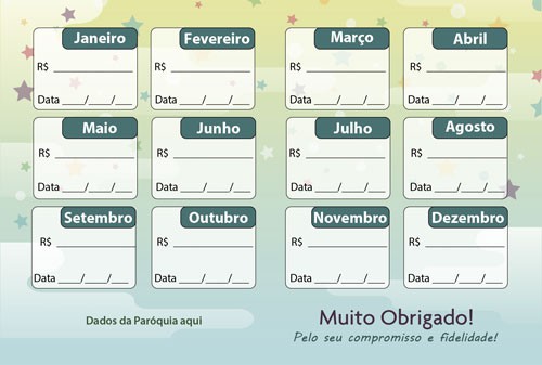 Carteirinha do Dizimo Mirim Modelo CAR1808