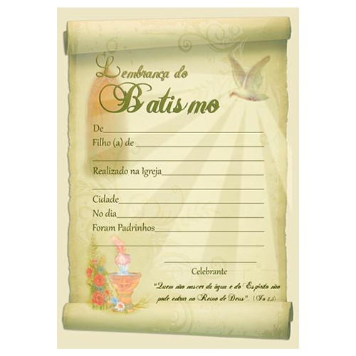 Certificado de Batismo BTS06