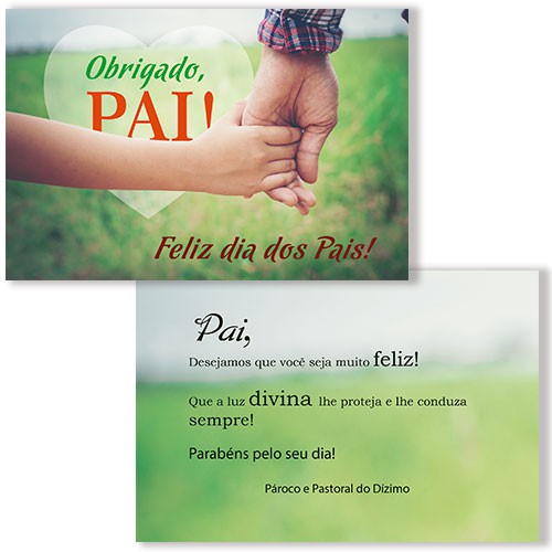 CGP70 Cartão Feliz Dia dos Pais Mensagem Religiosa Pastoral do Dizimo Católico