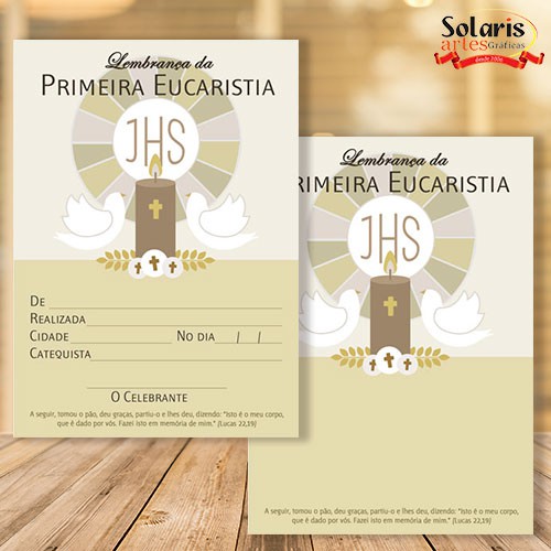 CE08 Certificado de Primeira Eucaristia Lembrança de Primeira Comunhão 21x29,7