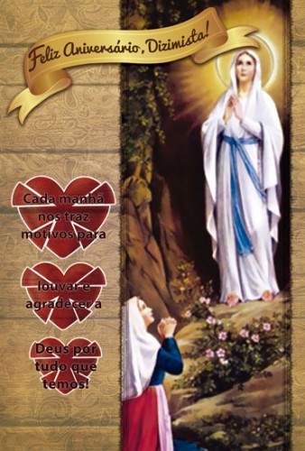 Cartão de Aniversário Nossa Senhora de Lourdes - Série 0003