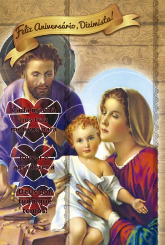 Cartão de Aniversário Sagrada Familia - Série 0003