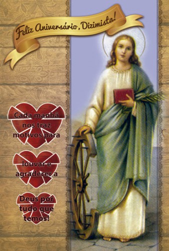 Cartão de Aniversário Santa Catarina de Alexandria - Série 0003