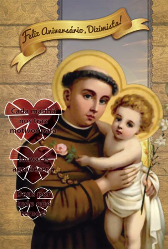 Cartão de Aniversário Santo Antônio de Pádua - Série 0003