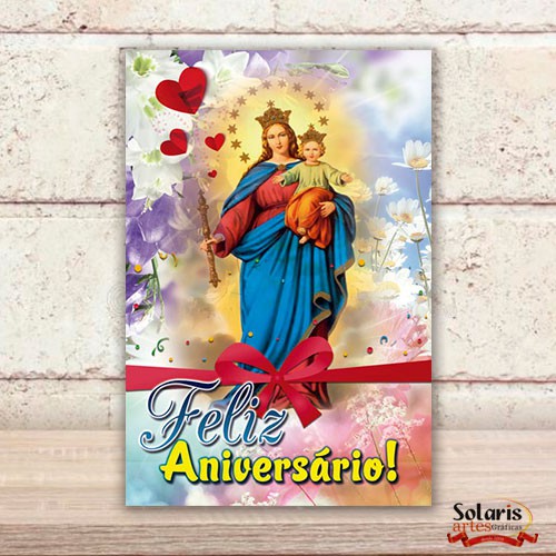 Cartão de Aniversário Nossa Senhora Auxiliadora - Série 0005