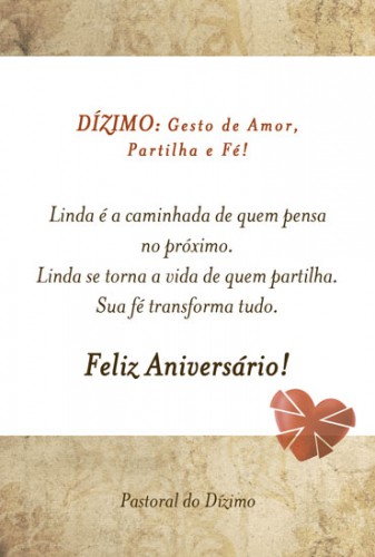 Cartão de Aniversário São Francisco de Assis e Coração Eucarístico de Jesus - Série 0004