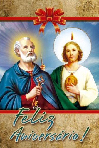 Cartão de Aniversário São Pedro Apóstolo e São Judas Tadeu - Série 0004