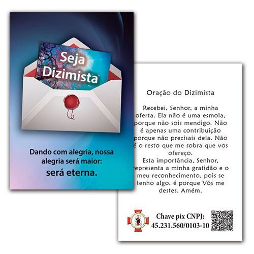 Cartão com Oração do Dizimista Católico CMD09