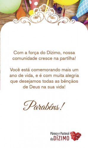 Cartão de Aniversário para Dizimistas Modelo CAZ2204