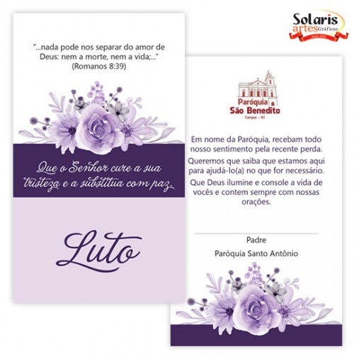 Cartão Luto, Falecimento Mod.2201