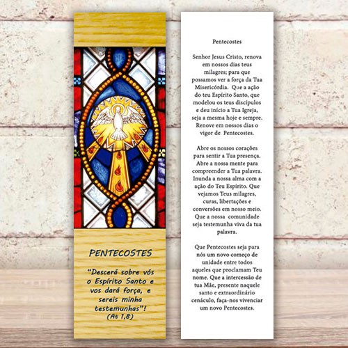 Pentecostes Divino Espirito Santo Marcador de Livro Modelo PNT04