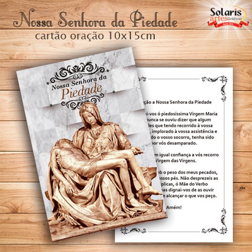 Nossa Senhora da Piedade Cartão Oração 10x15