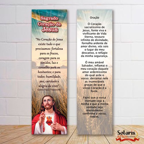 Sagrado Coração de Jesus Marcador de Livro Lembrança Catolica Modelo 01