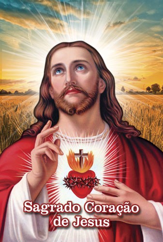 Sagrado Coração de Jesus Cartão Oração 10x15 Modelo 01