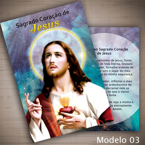 Sagrado Coração de Jesus Cartão Oração 10x15 Modelo 02