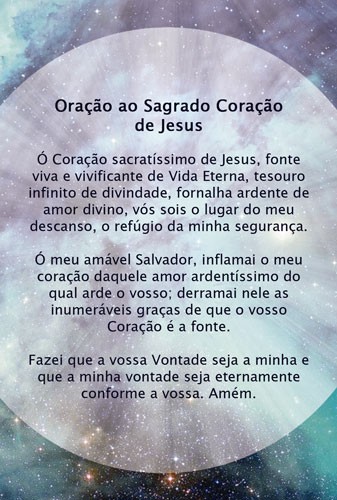 Sagrado Coração de Jesus Cartão Oração 10x15 Modelo 02