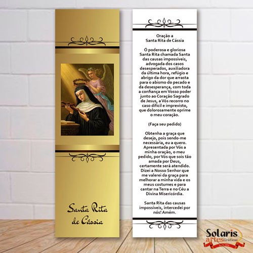 Santa Rita de Cássia Marcador de Livro Lembrança Catolica Modelo 02