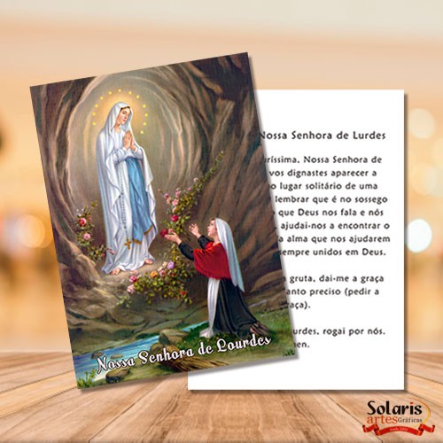 Nossa Senhora de Lourdes Cartão de bolso 10x7 Cod. COM01