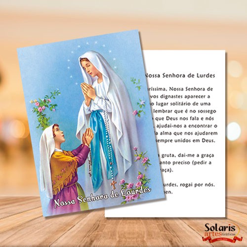 Nossa Senhora de Lourdes Cartão de bolso 10x7 Cod. COM02