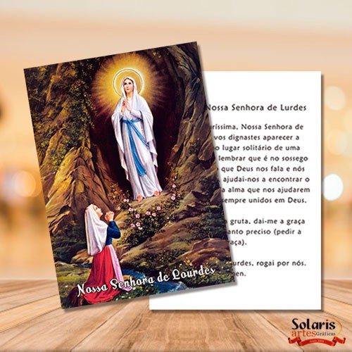 Nossa Senhora de Lourdes Cartão de bolso 10x7 Cod. COM03