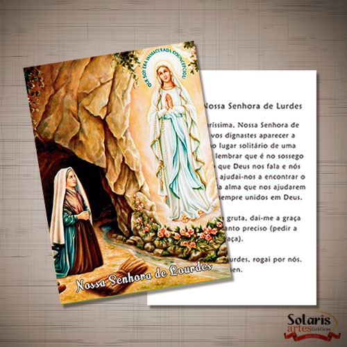 Nossa Senhora de Lourdes Cartão de bolso 10x7 Cod. COM06