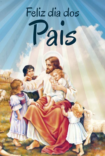CGP62 Cartão Feliz Dia dos Pais Jesus e Crianças