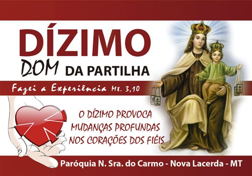 Adesivo em Vinil 9x13 Nossa Senhora do Carmo Pastoral do Dizimo