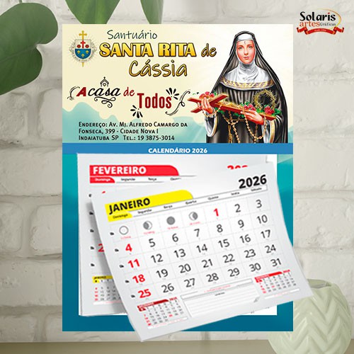 Calendário 24x35cm com bloco 2026 Personalizado