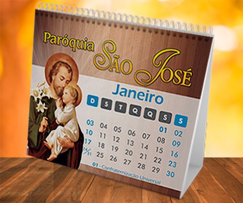 Calendário de Mesa 12 Paginas Wire-o 2025 Personalizado 12x14,8cm Imagens a escolher