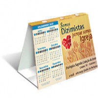 Calendário de Mesa Simples 2026 Personalizado 14x12,5 Imagens a escolher