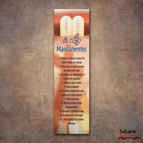 Os Dez Mandamentos Marcador de Livro 18x5
