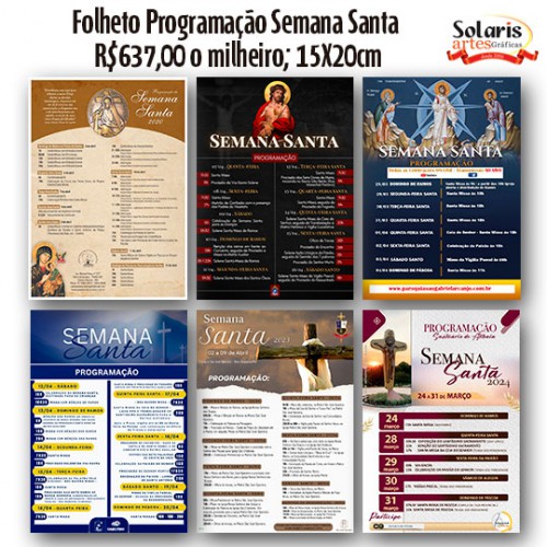 Folheto Programação Semana Santa Personalizado 15x20 