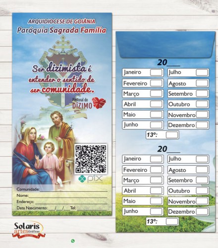Envelope Dizimo E Ofertas Catolico Personalizado 11,3x22,9cm 