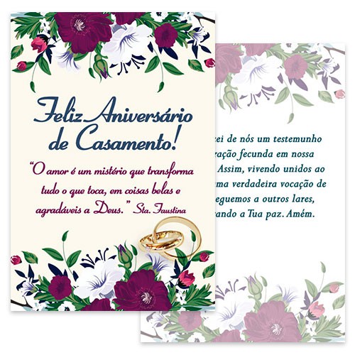 Cartão Aniversário de Casamento Catolico Pastoral do Dizimo CAC33