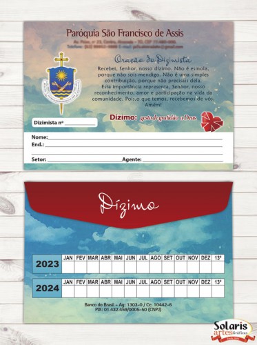 Envelope De Dizimos E Ofertas Catolico Personalizado Santo Antonio de Padua