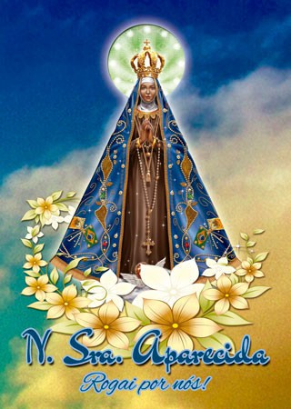 Santinho de Nossa Senhora Aparecida 10x7 COM71