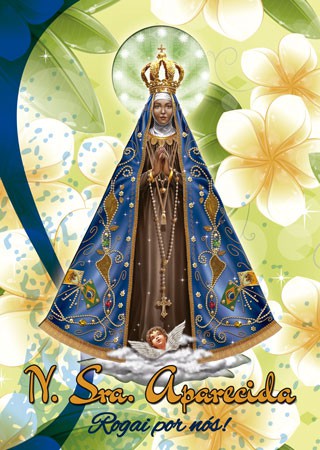 Santinho de Nossa Senhora Aparecida 10x7 COM73