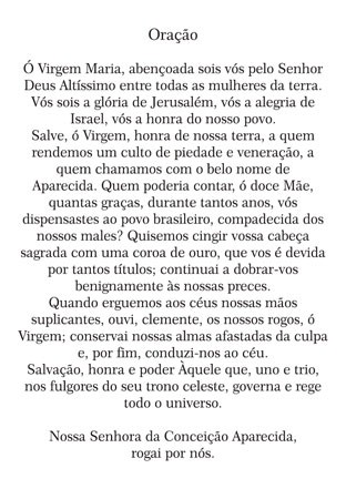 Santinho de Nossa Senhora Aparecida 10x7 COM73