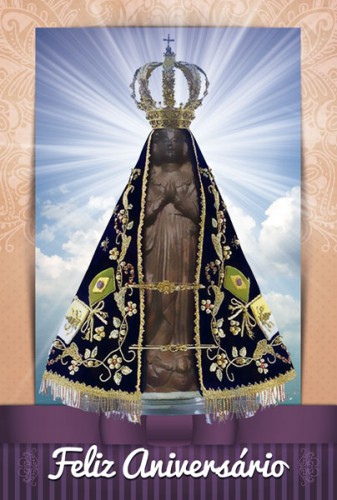 Cartão de Aniversário Nossa Senhora Aparecida - Modelo 01