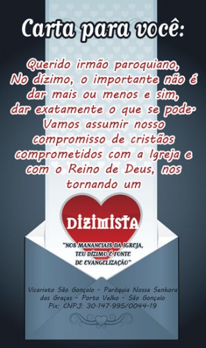 Mensagem para Dizimista Carta para Você Personalizado